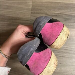 Authentic Golden Goose camouflage, pink and grey sneakers